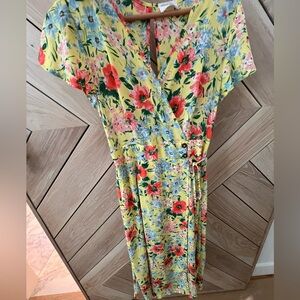 Sienna Sky Yellow Floral Maxi Dress, Size M